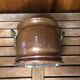 Old copper pot + vintage brass handles #a531