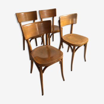 Ensemble de 4 chaises bistrot années 60