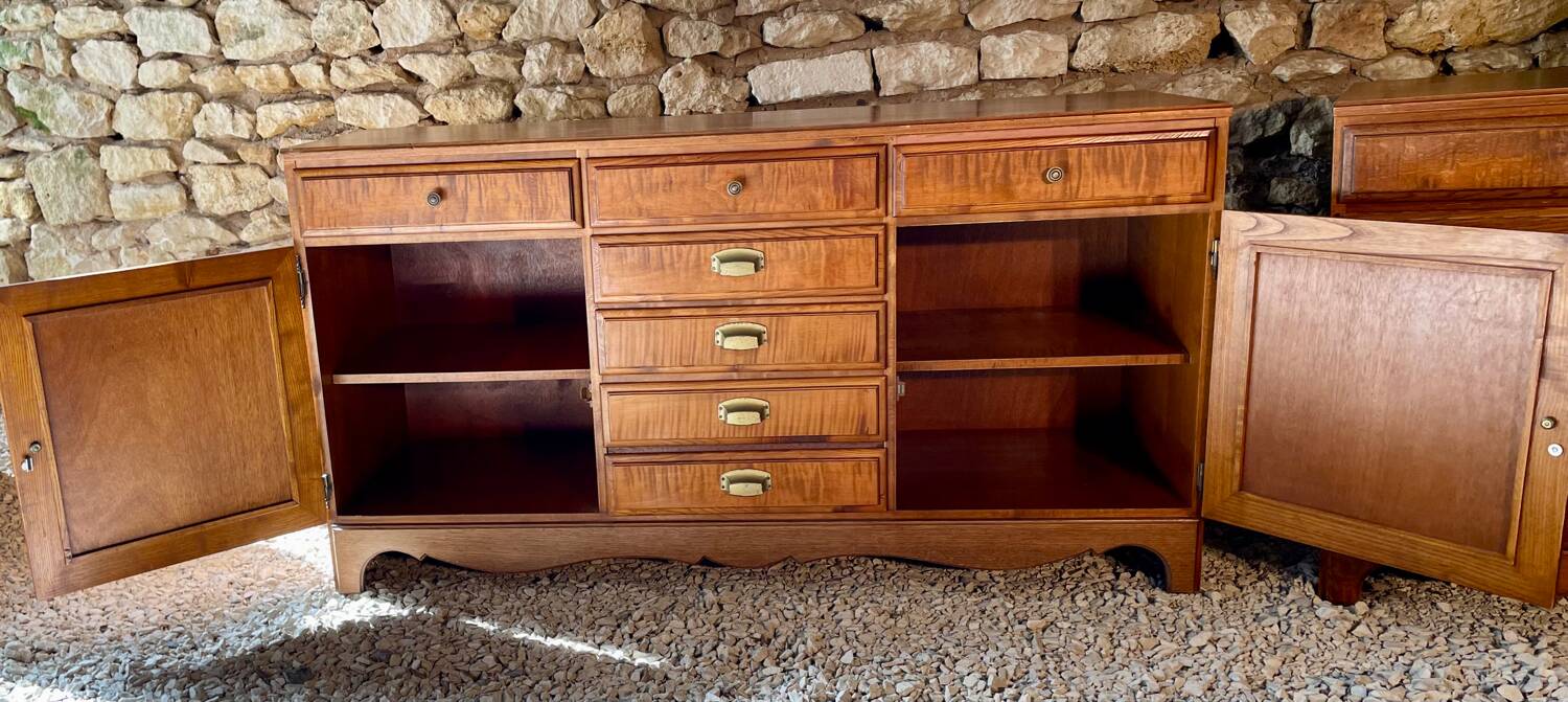 Low sideboard and jam cupboard set - solid wood