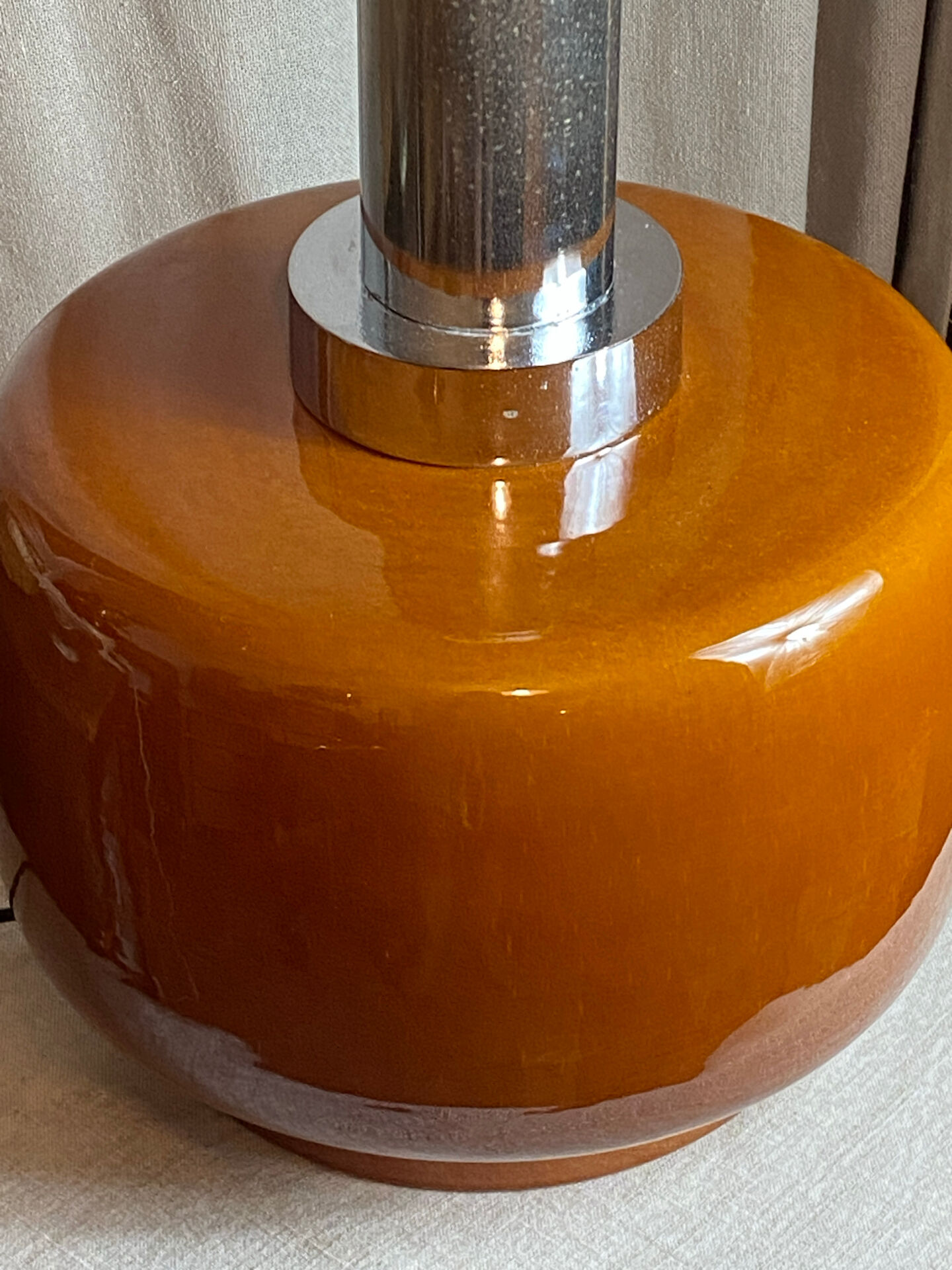 Large glazed ceramic lamp, 1970s