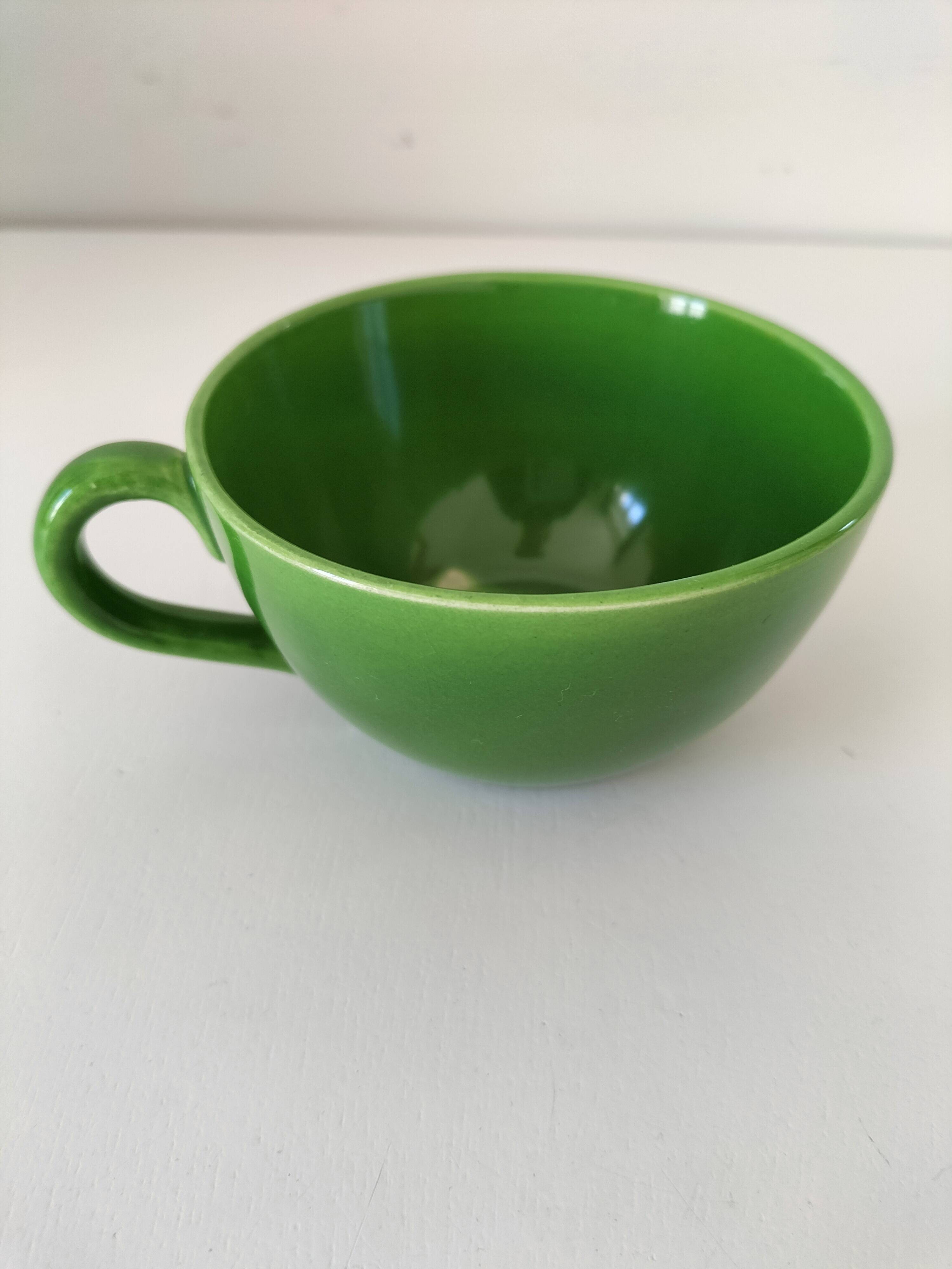 Vintage glazed ceramic cup duo