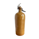 Bouteille ancienne en grès vernissé et bouchon en faÏence