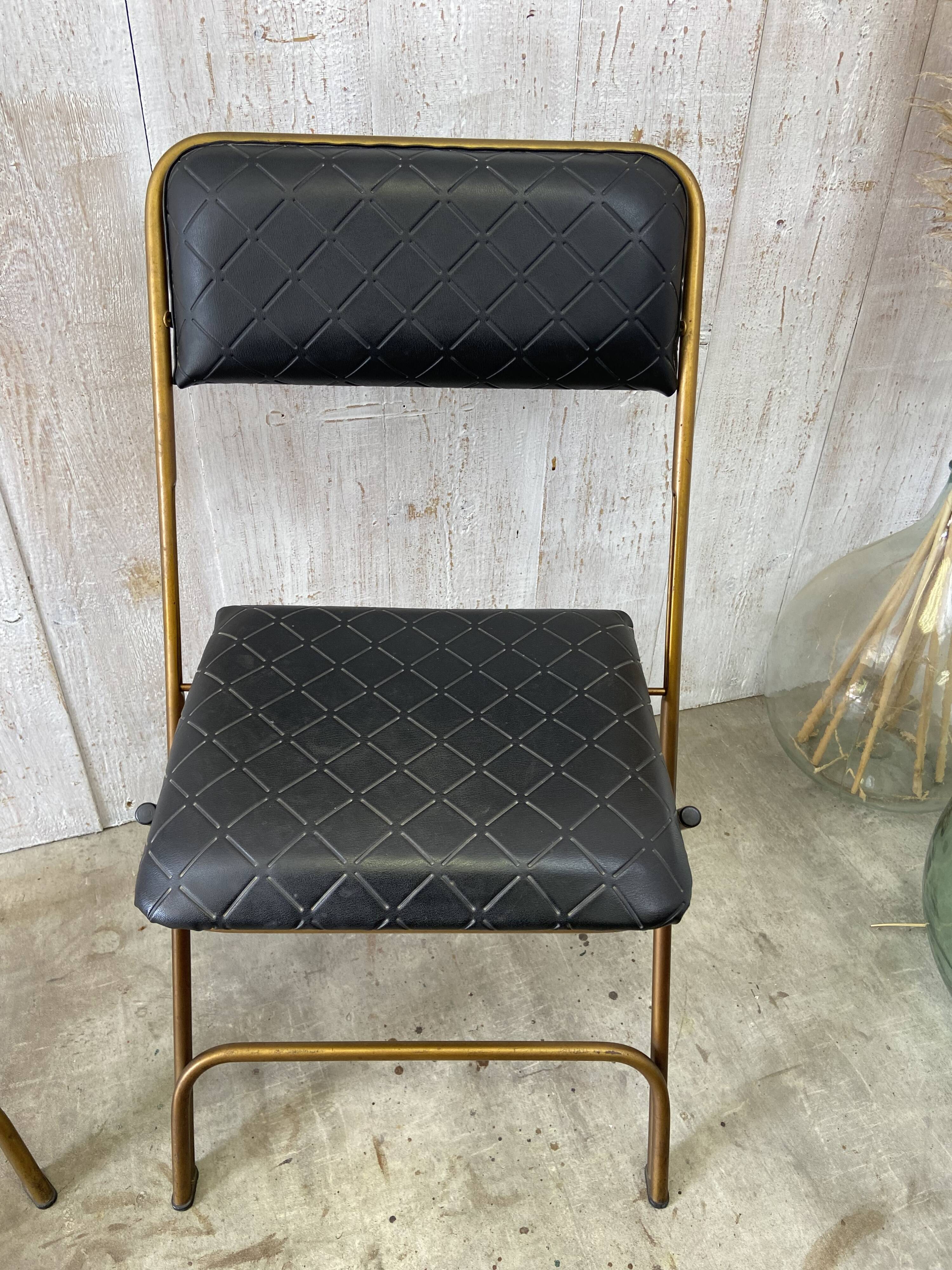 Paire de chaises pliantes vintage