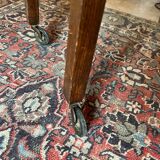 Serving trolley, rolling table with 2 wooden shelves