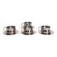 Set of 4 double-walled stainless steel espresso cups and saucer Made in Italy, Design 1970