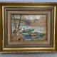 Oil on canvas : lake landscape