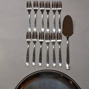 Morinox Stainless Steel Cake Serving Tray with Forks Set