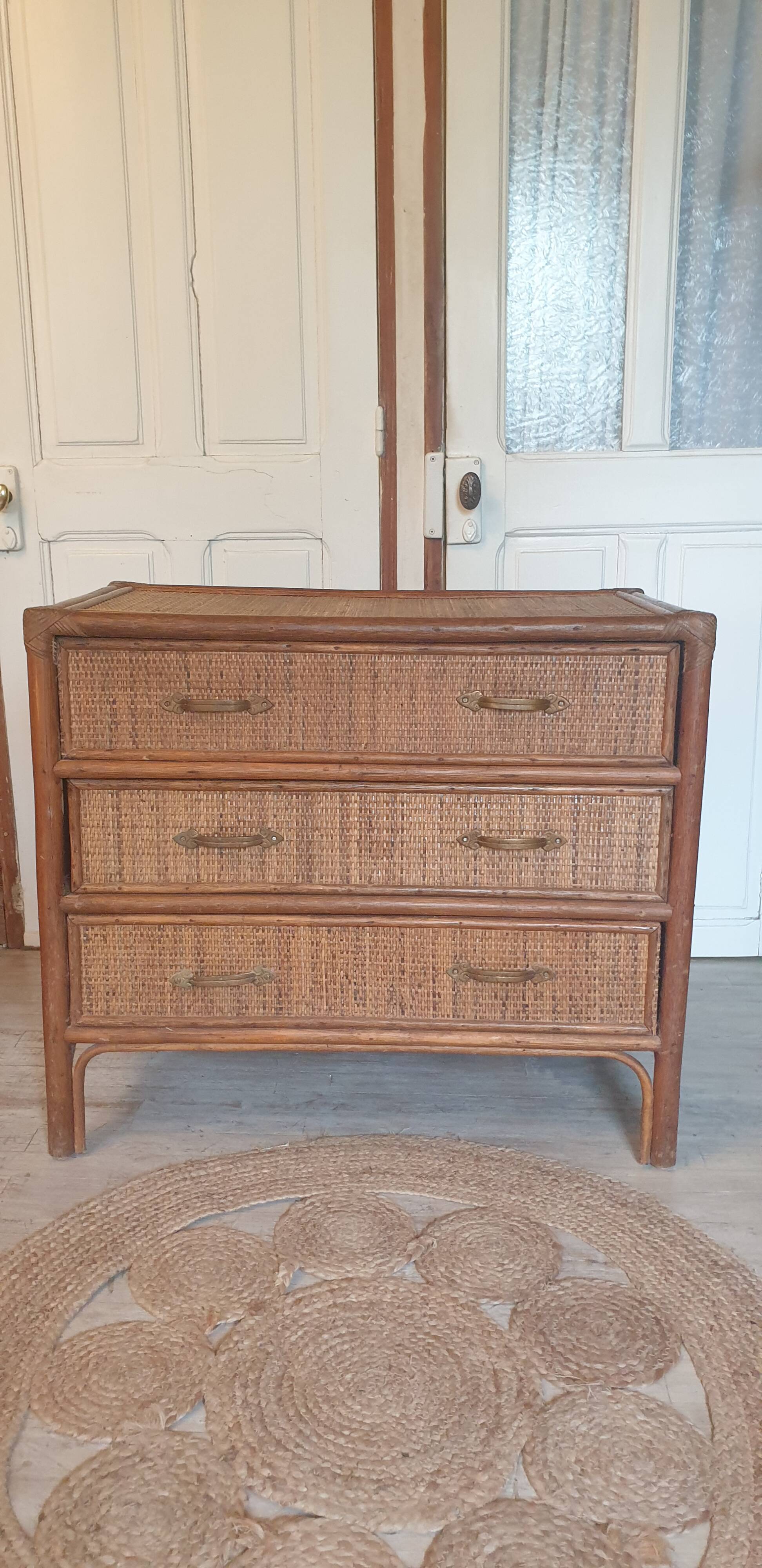 Rattan chest of drawers
