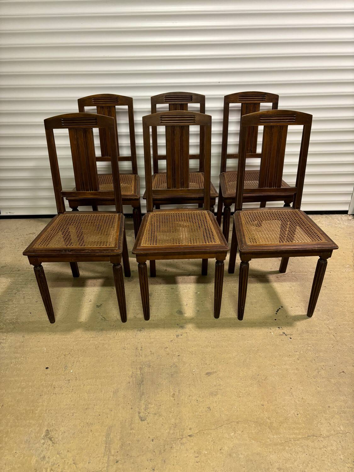 Set of six art deco chairs