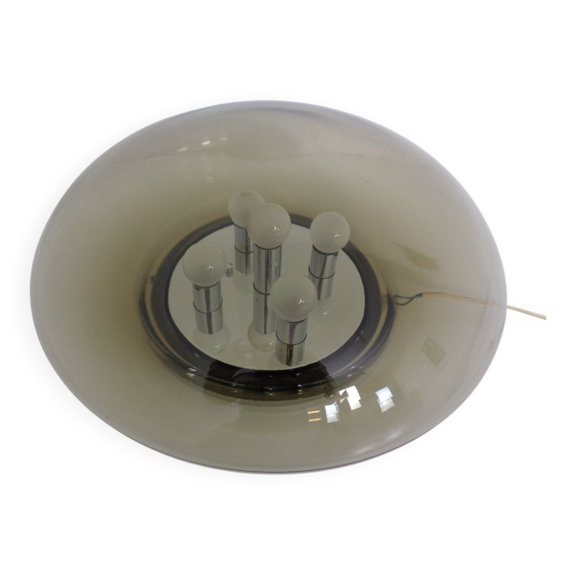 Large glass ceiling light from Limburg, 1960s