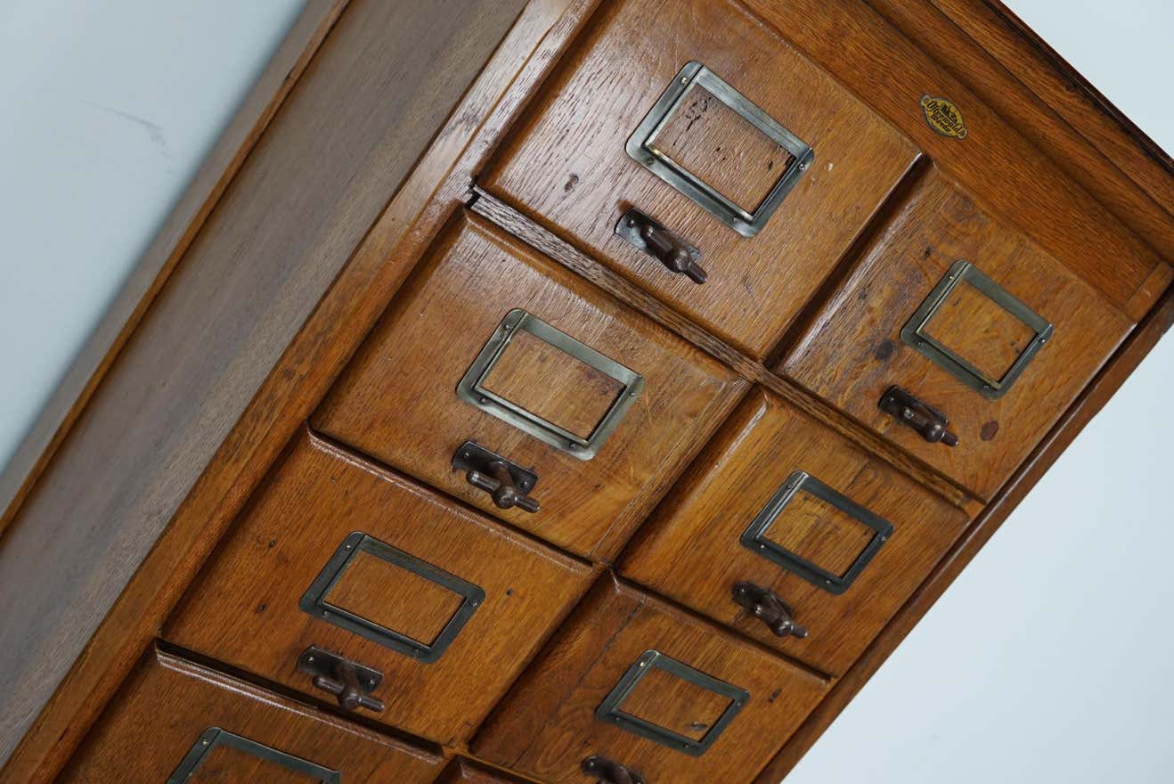 German oak drawer bank filing cabinet circa 1950