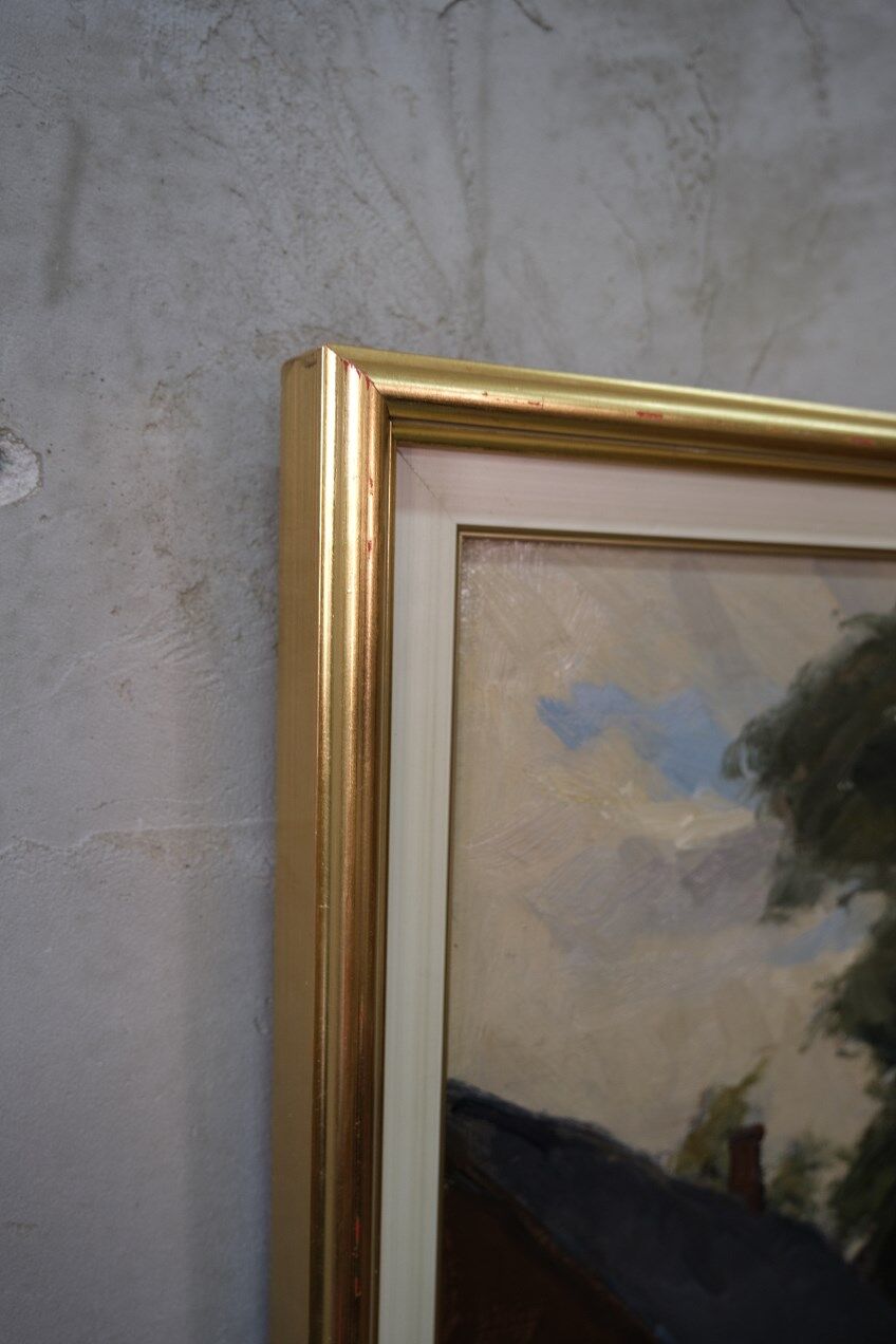 Gustav Berlin, Swedish painting, Oil on Panel, 1967