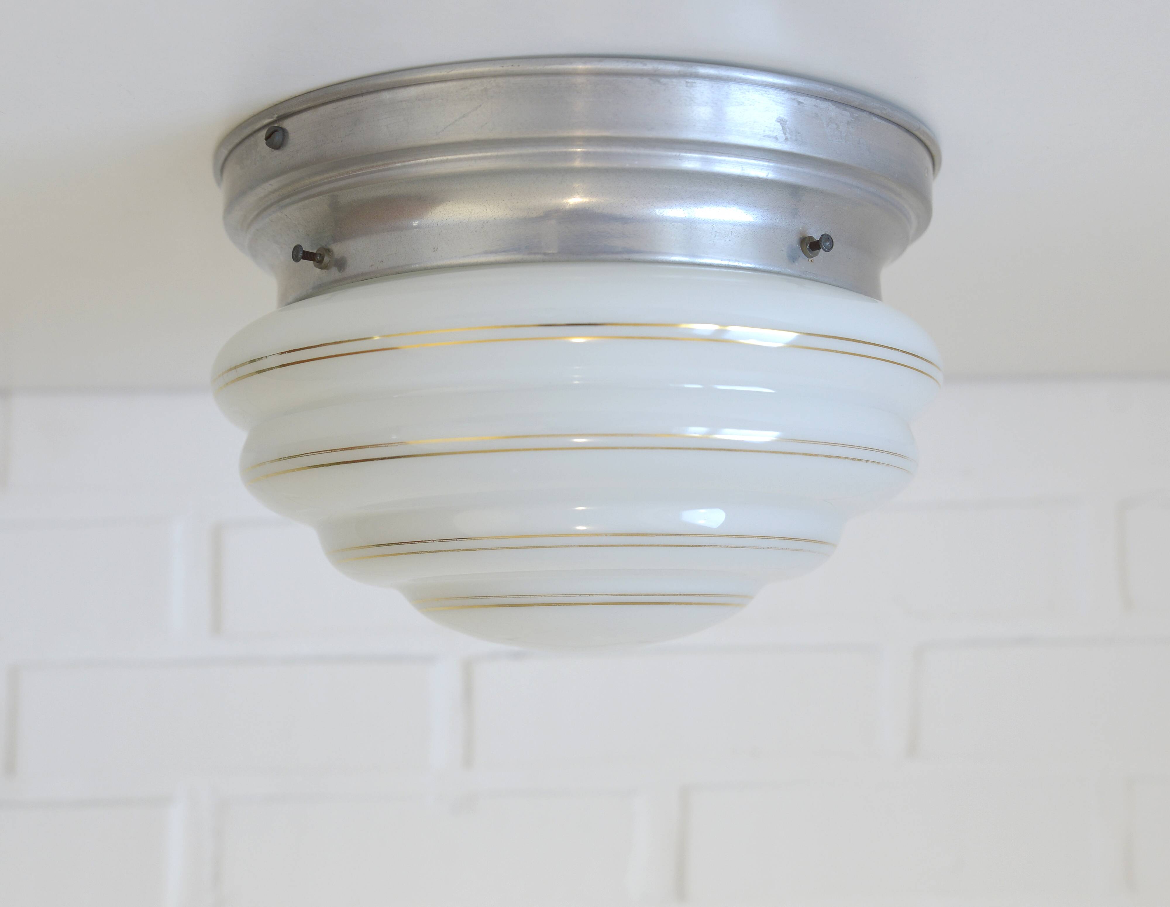Art Deco Ceiling Lamp / Antique Flush Mount Light / Bauhaus Era Sconce 1930