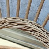 Vintage rattan sun mirror