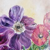 Oil on canvas flower garden