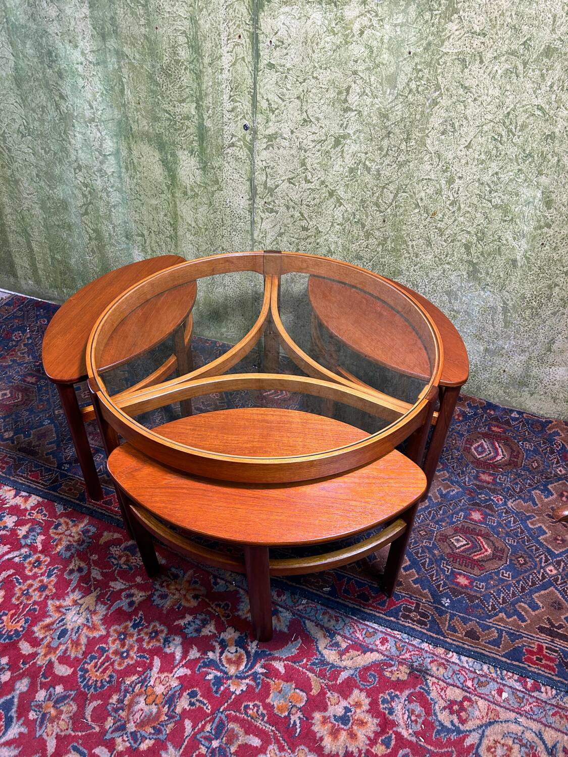 Mid century retro vintage teak round coffee  table by Nathan 1960