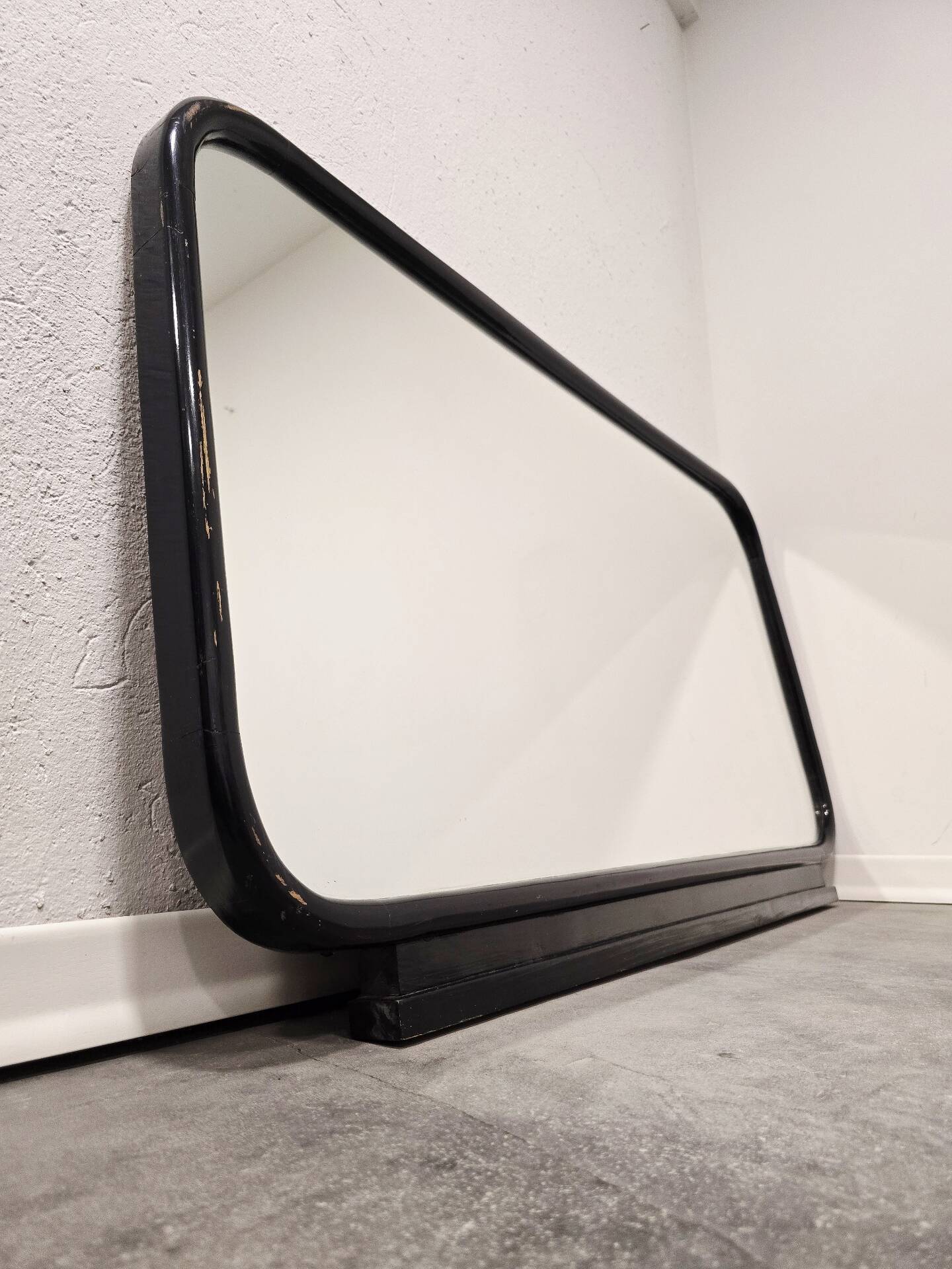 1920s Art Deco Black Mirror - Large Architectural Frame