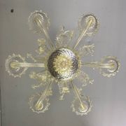 Venetian chandelier in gilded Murano glass, 6 light arms circa 1940