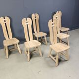 Vintage dining chairs by Depuydt, Belgium, set of 6 - 1960s