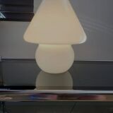 Vintage mushroom table lamp, Hustadt Leuchten, in opaline glass model L 1970.