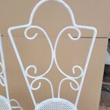 Paire de chaises de jardin ancienne en fer forgé
