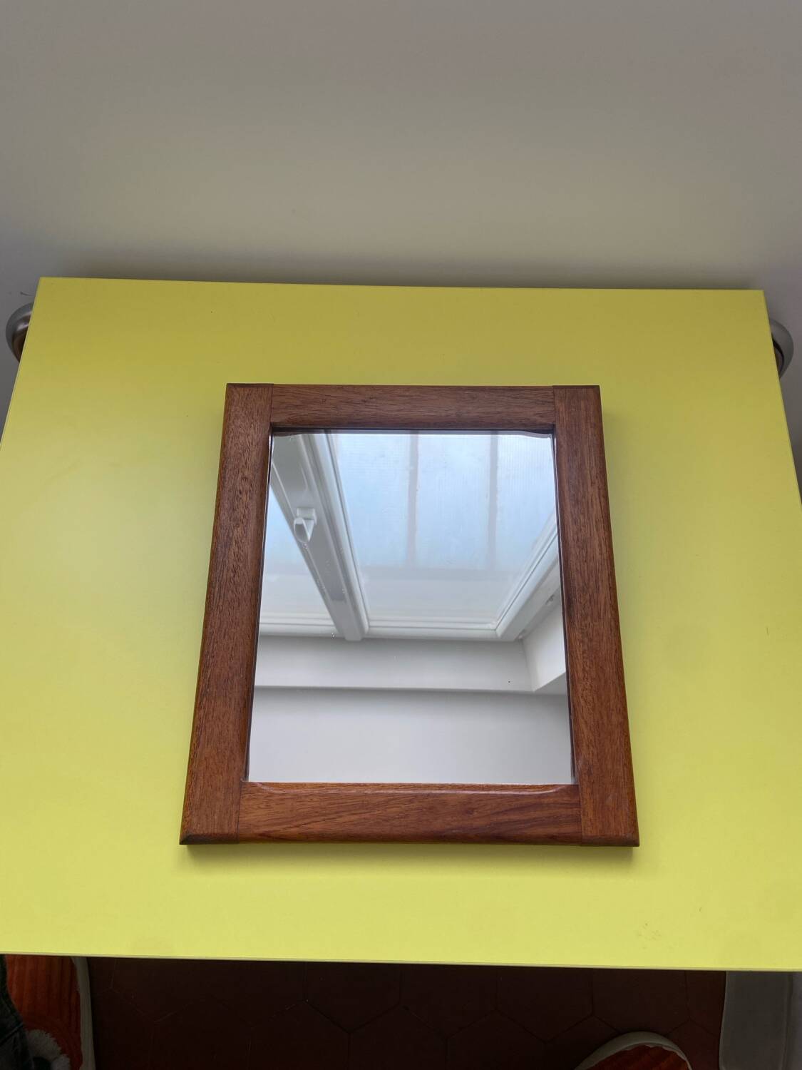 Vintage Scandinavian teak mirror