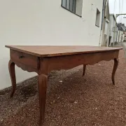 Rustic Louis XV farmhouse table in cherry wood, 1900s.
