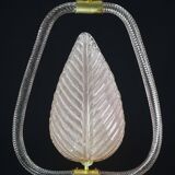 Elgant Pink Art Decò Barovier e Toso Pendant Light Murano Glass, 1940s