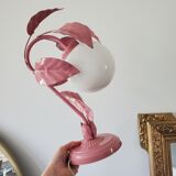 Opaline bedside lamp and pink leaves