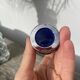Silver-plated metal and blue glass salt and pepper shaker