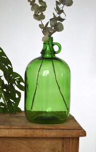 Green cylinder vase