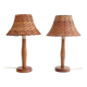 Pair of 1960s Swedish Pine Table Lamps by Ikea — Mid-Century Organic Modern