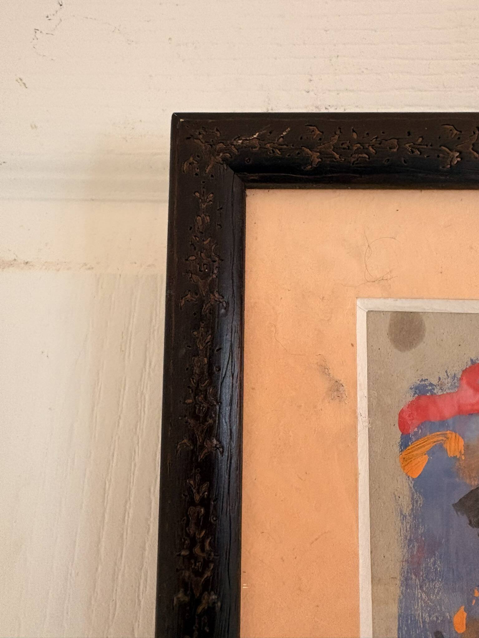 Framed Paper Painting WILLIAM BRUI contemporary abstract modernism