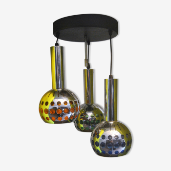 Raak chrome, 3 balls color vintage chandelier