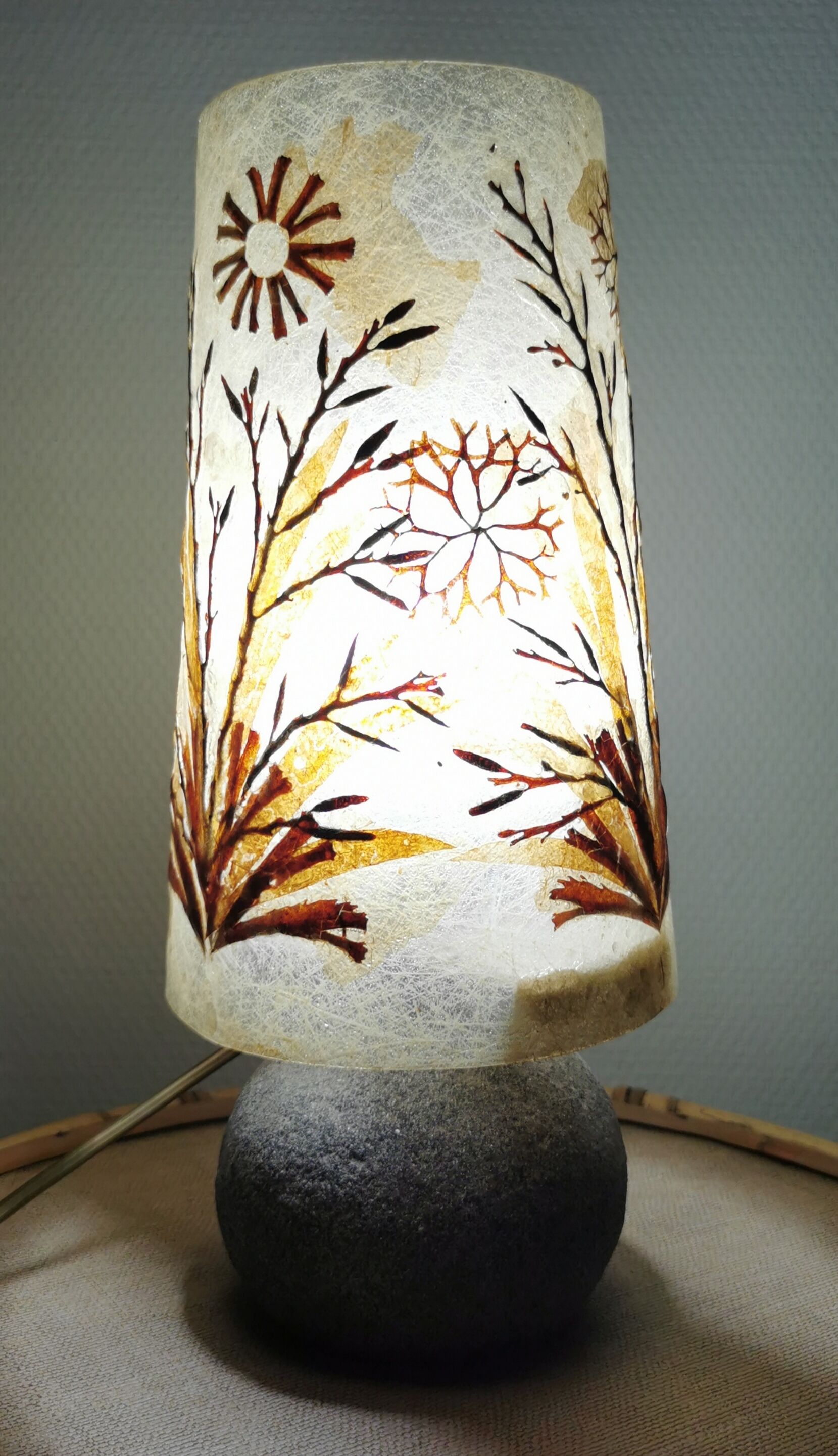 Stone and seaweed herbarium lamp