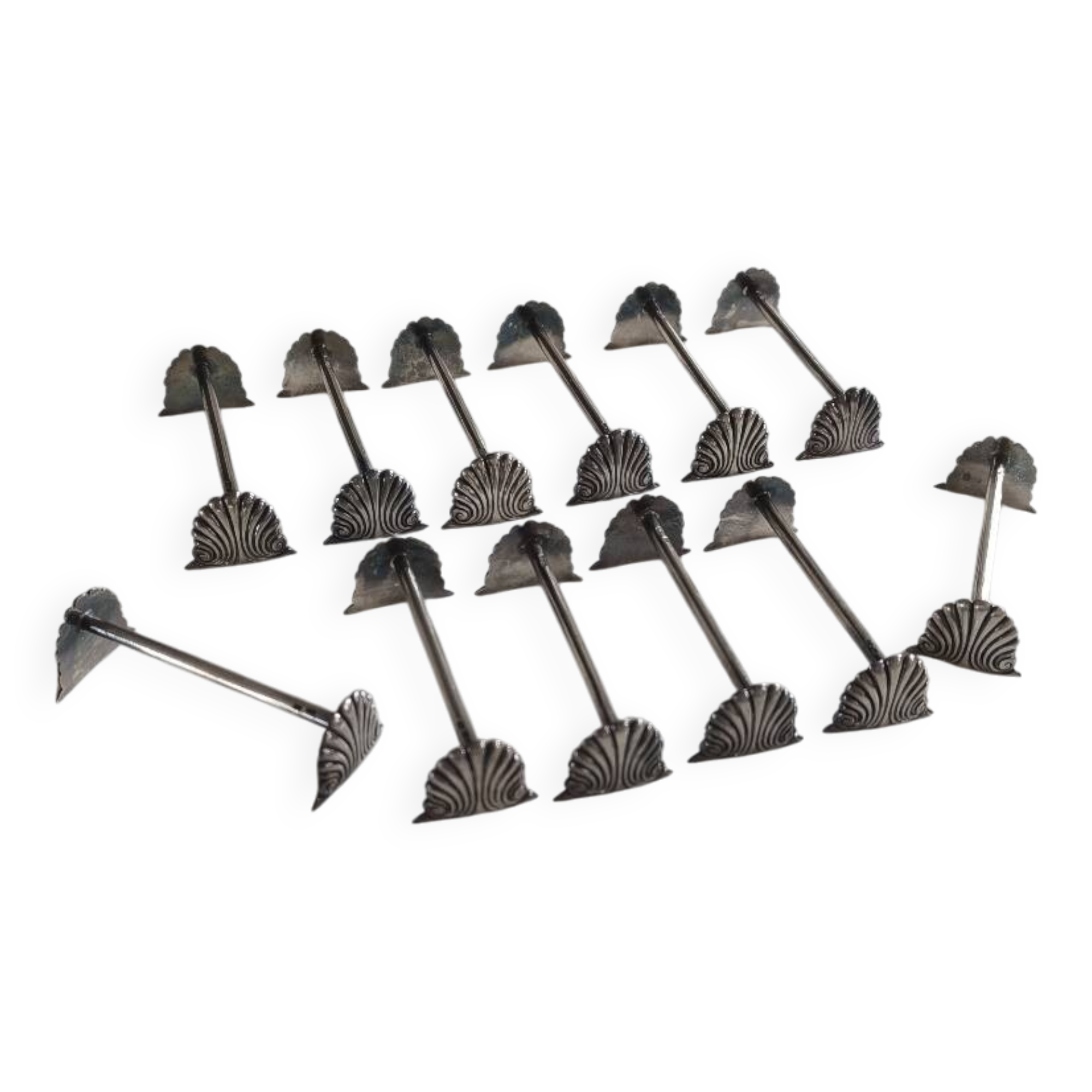 Set of 12 solid silver knife holders