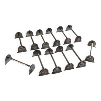Set of 12 solid silver knife holders