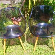 Lot of Opal Wox grey smoke chairs with beech legs.