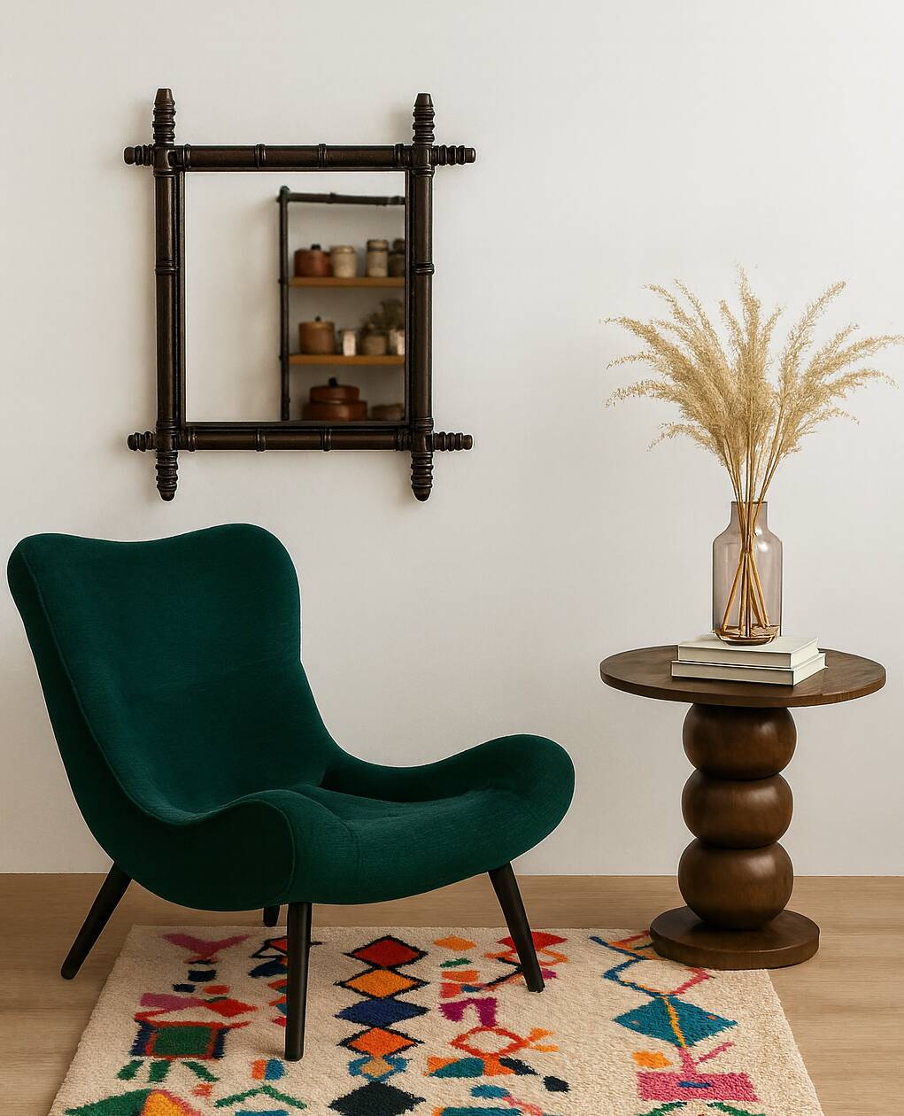 Vintage bamboo mirror from the 60s