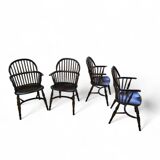 4 x Classic Georgian Bow and Stick Back Windsor Chair / Crinoline stretcher chairs