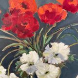 Peinture sur toile bouquet de fleurs dans un vase