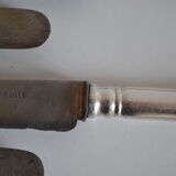 12 antique metal silver monogram table knives