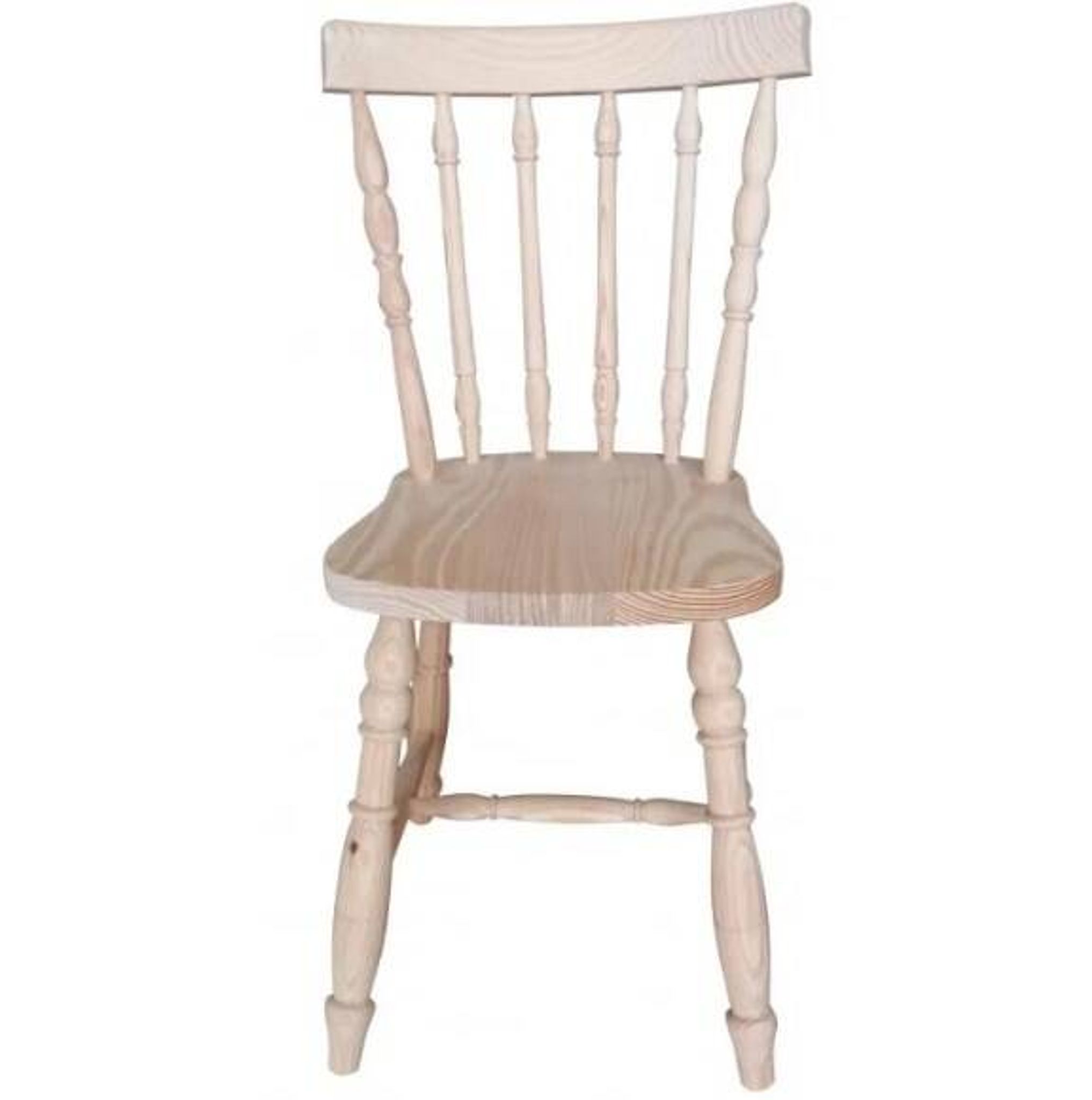 Chaise rétro en pin massif brut avec barreaux tournés