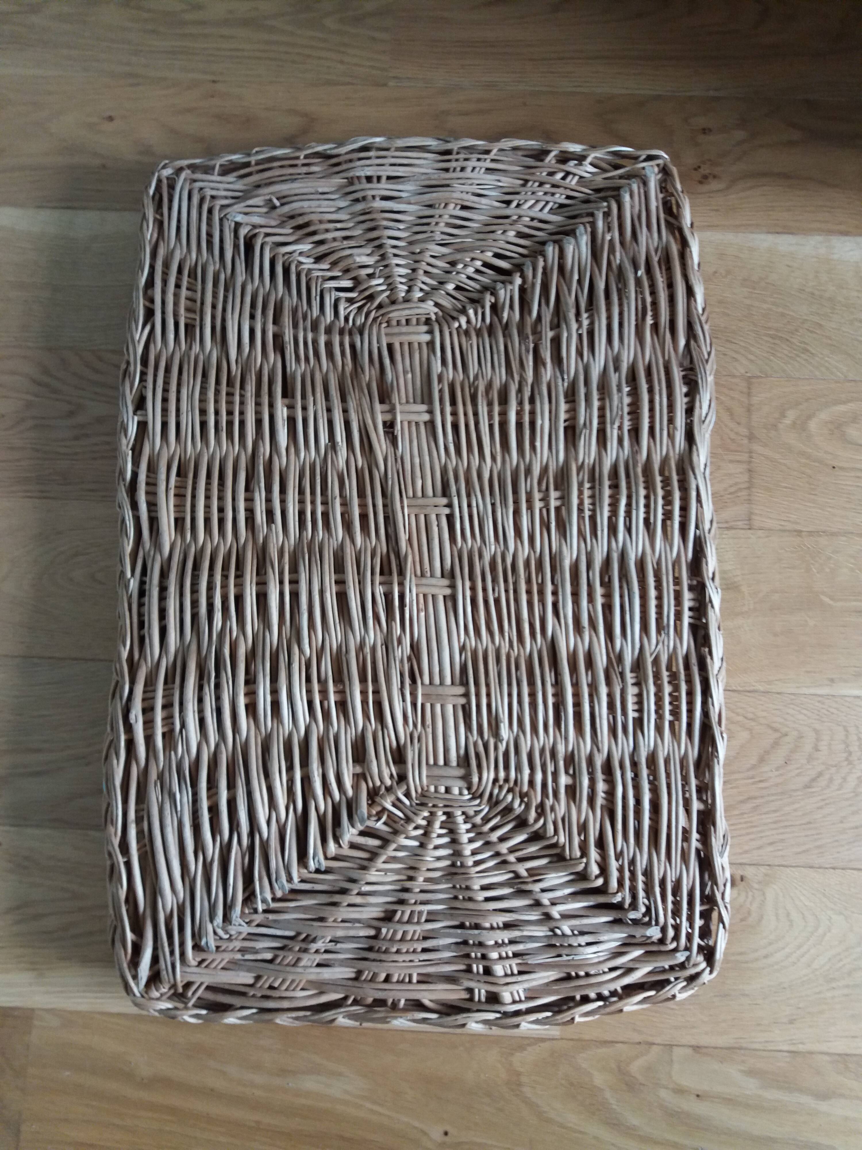 Panier en osier rotin grand coffre à jouets