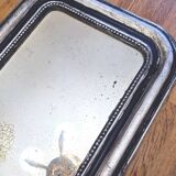 Ancien miroir Louis Phillipe, argenté à la feuille d'argent.