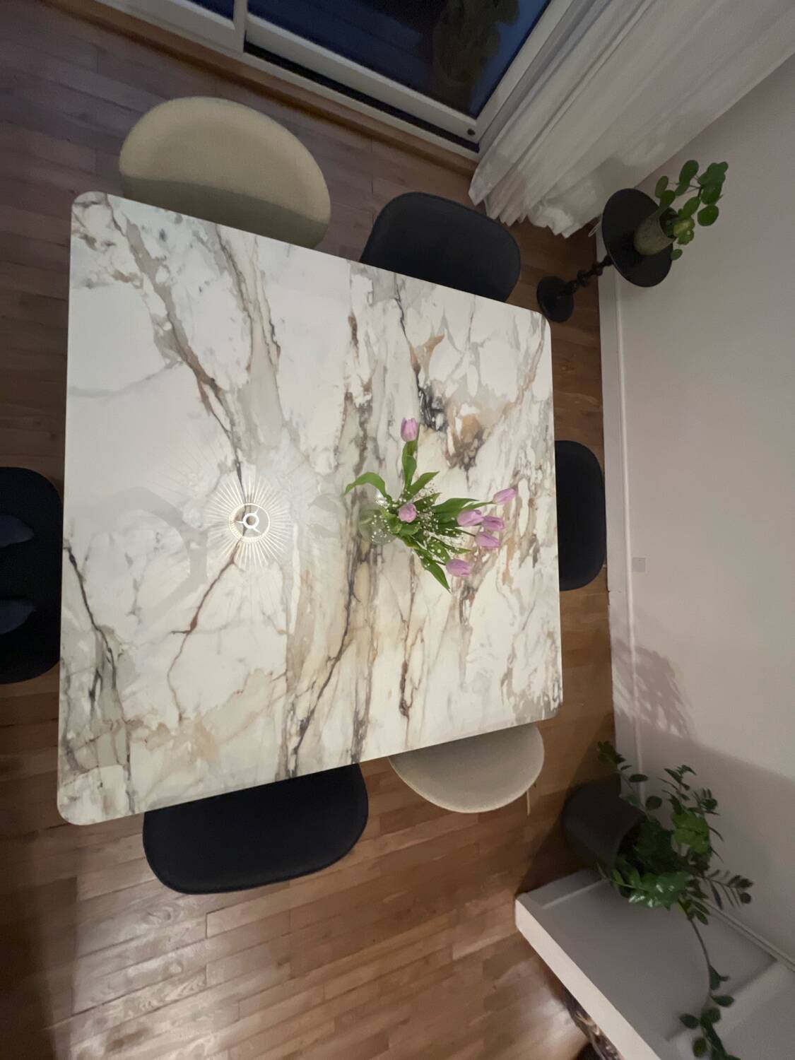 Square marble table