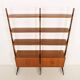 Italian free standing wall unit in teak, 1960s