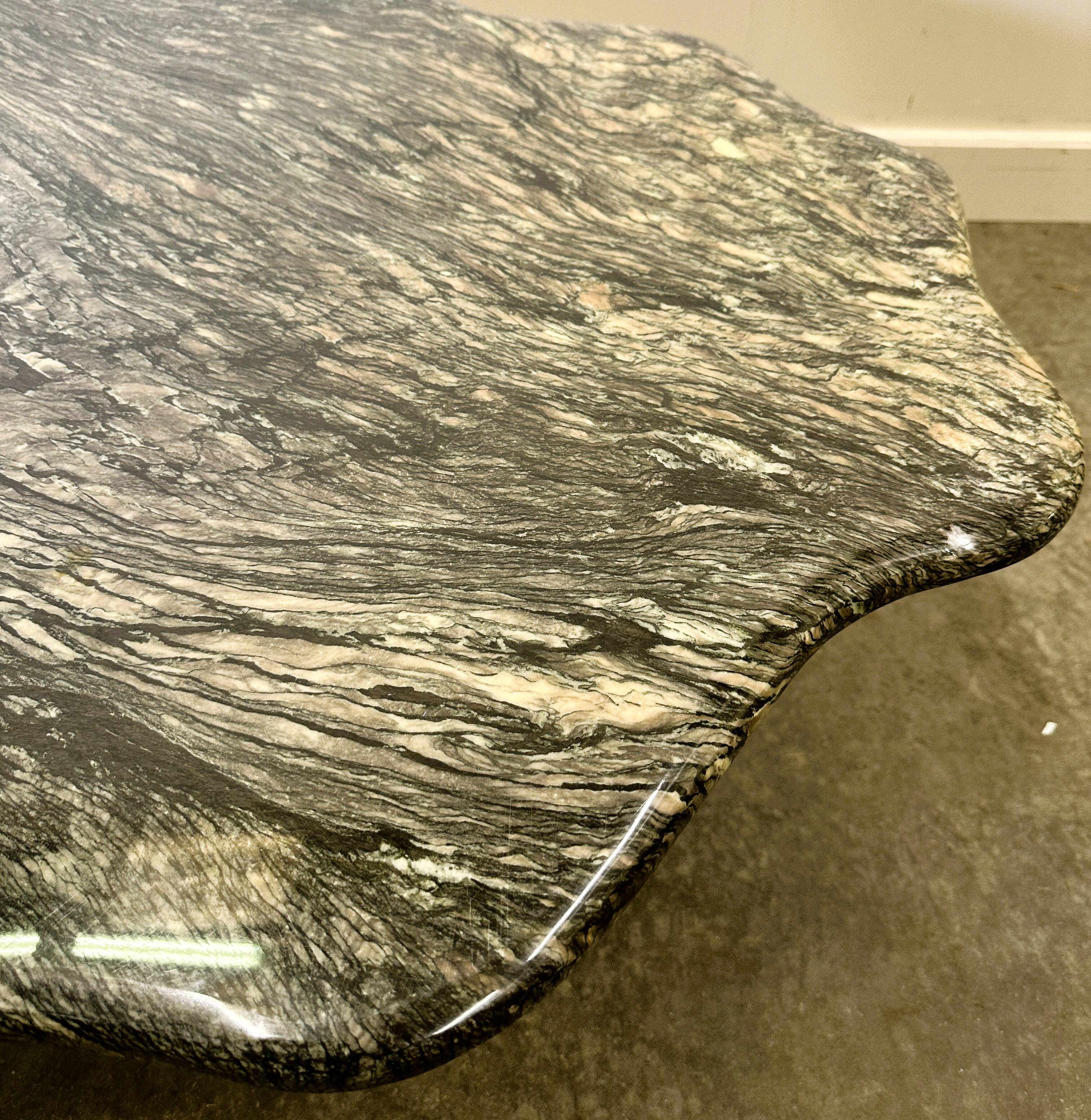 Wavy Italian Marble Coffee Table, 1970s