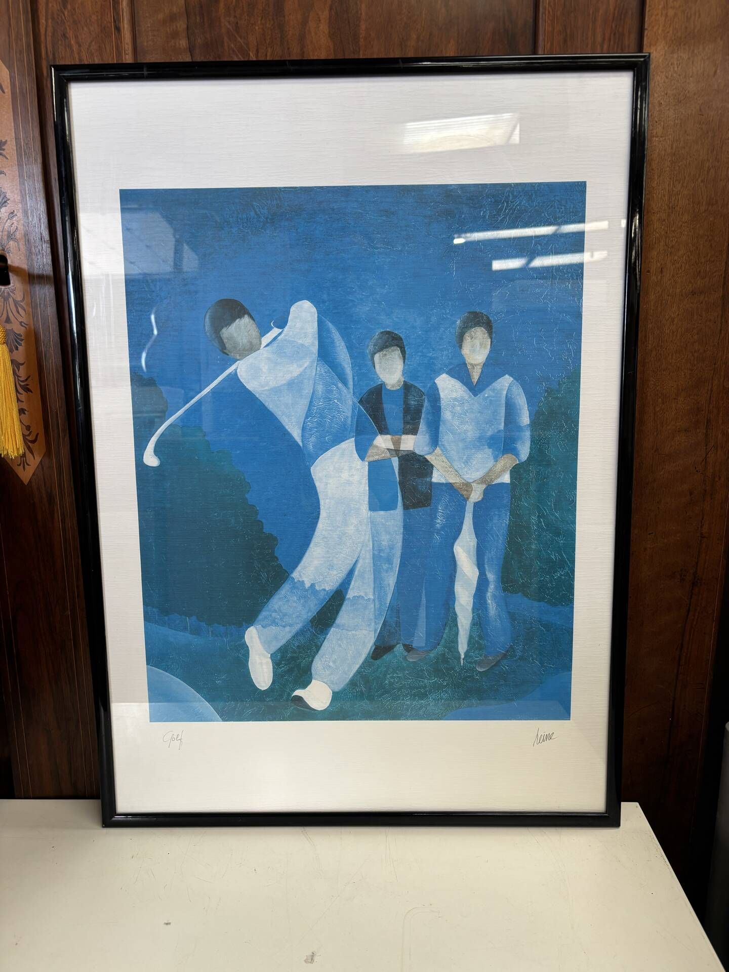 Lithograph "golf" by Heine