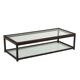Antique wicker coffee table with double glass top, 20th century